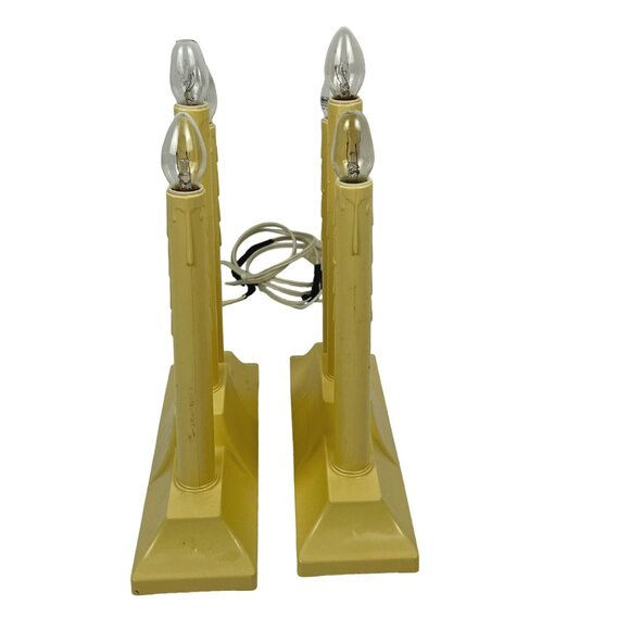 Christmas Holiday Electric Candelabra Vintage Mid-Century Retro Candle Lamps - Picture 4 of 6